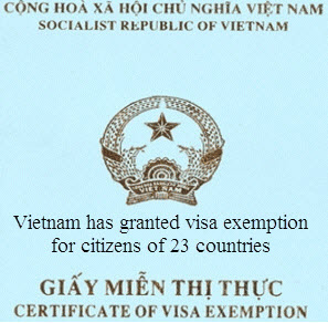 Vietnam has granted visa exemption for citizens of 23 countries to enter Vietnam