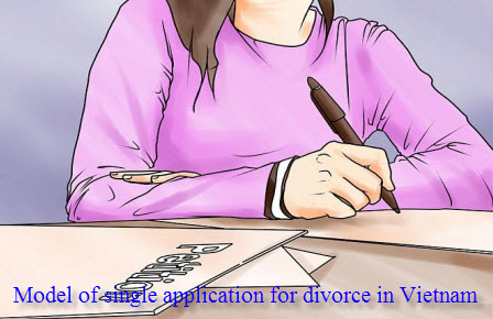Model of single application for divorce in Vietnam