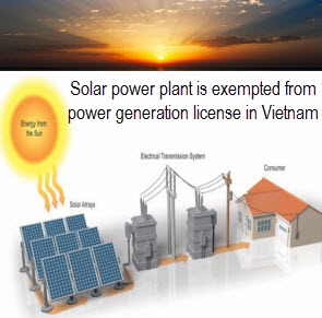 Exemption from power generation license in Vietnam for solar power plant