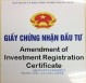 Điều chỉnh Giấy chứng nhận đăng ký đầu tư ở Việt Nam