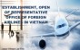 Establishment, open of representative office of foreign airlines in Vietnam